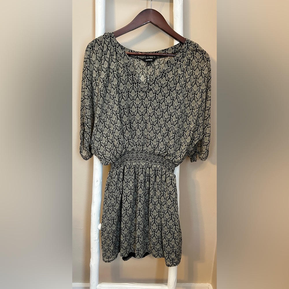 Black and Cream Patterned Dress
